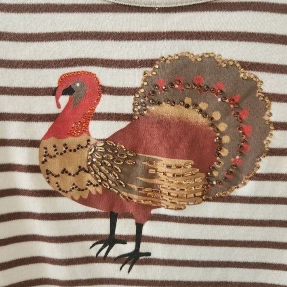 TURKEY KNIT TOP Serengeti striped embellished Striped Top size Medium - Picture 5 of 6